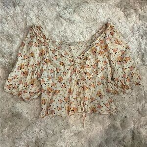 No Boundaries Floral Top in Cream and Pink
